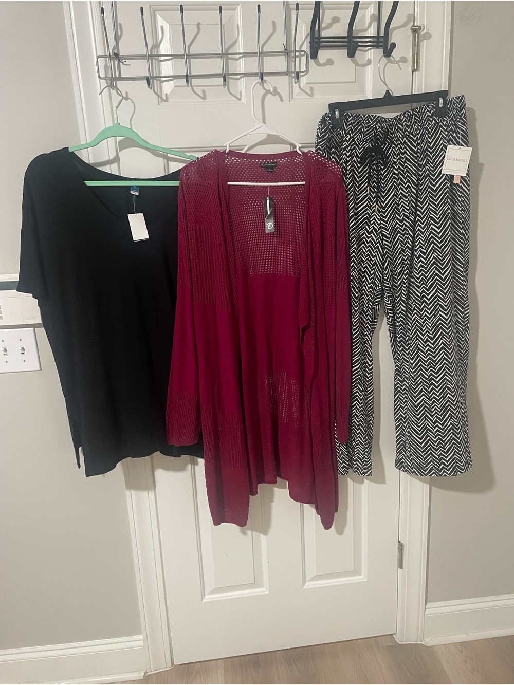 Women’s Burgundy Open-Front Cardigan xl pallazo pants xl tunic top xl luxe
